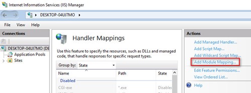 IIS module mapping